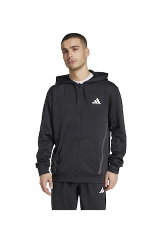 Black Adidas Erkek Günlük Kapşonlu Eşofman Üstü Gg Fz Hd Jm1033 SiYAH