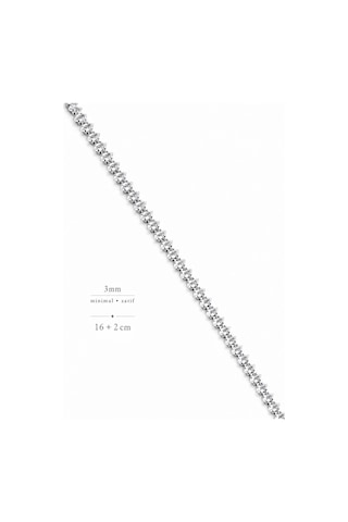 3mm Markiz Su Yolu Bileklik 16+2cm Gümüş