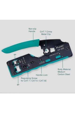 Proskit Cp-335 Sıkma Pensesi Cat5-cat6-cat7-6p