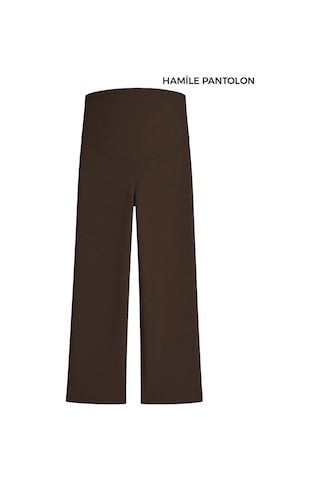 Cottonhıll Premium - Sway Collection Kahverengi Yüksek Bel Modal Hamile Kadın Pantolon