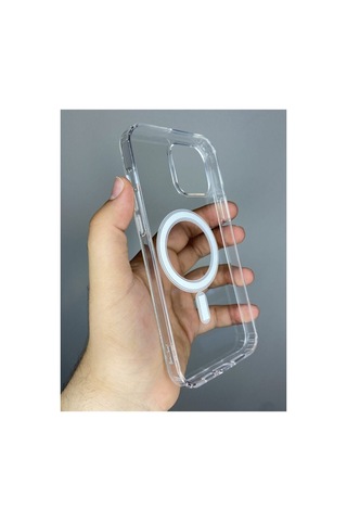 Iphone 13 Pro Uyumlu Magsafe Özellikli Şeffaf Kılıf