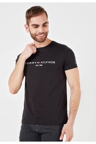 Tommy Hilfiger Sıfır Yaka Erkek T-shirt Koyu Lacivert