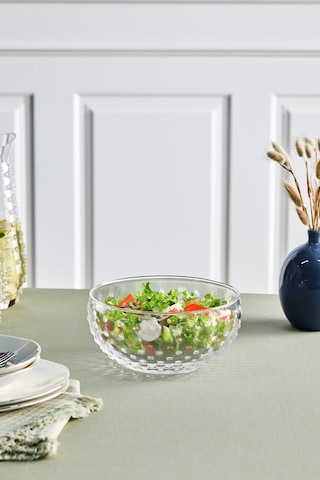 Selen Concept Küçük Boy Bubble Model El Yapımı Cam Çerezlik Meyve Sunum Ve Salata Kasesi Şeffaf