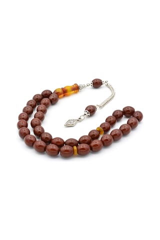 Murty99 Tilki Kuyruğu Kamçılı Beyzi Kesim İmamesi Tıraşlı Kahverengi Sıkma Kehribar Tesbih