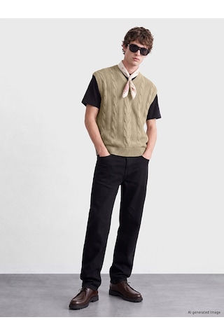 LC Waikiki Lc Waıkıkı Beyaz Loose Fit V Yaka Erkek Triko Süveter