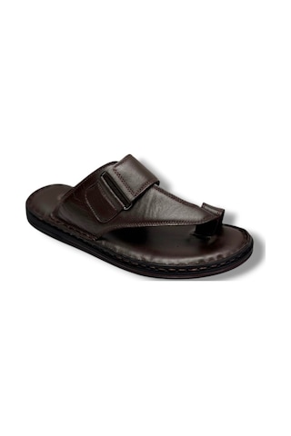 Cakgo 120-26 Hakiki Deri Ultra Soft Parmak Arası Anatomik Erkek Terlik 40-47 Kahverengi