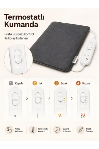 Omak 220v Elektrikli Minder Isıtıcı Termostatlı Kumandalı Ofis Büro Bahçe Ev Koltuk Sandalye El Ayak Isıtma Mind Genel