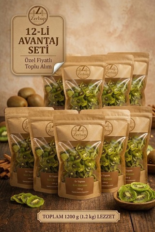 Doğal Kivi Kurusu 12'li Avantaj Paketi 12 X 100g 1200 G