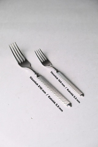 Lugga Linda Sade Çatal Kaşık Bıçak Takımı 12 Kişilik 84 Parça Gri