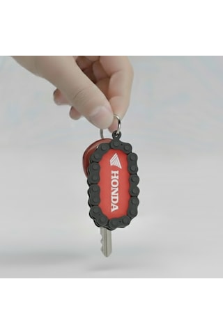 Honda Marka Uyumlu Motosiklet Anahtarlığı Beyaz - Kırmızı