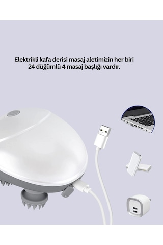 Elektrikli Kafa Derisi Masaj Aleti Islak Ve Kuru Kullanım Çok Renkli