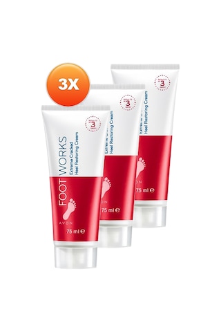Avon Foot Works Çatlak Topukları Onarıcı Ayak Kremi 3 x 75 ML