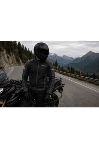Prosev Dacron Motosiklet Montu Yazlık Fileli Dayanıklı File Motorcu Mont Grey Gri