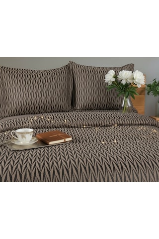 Lukes Geometrik 4 Parça Bej Pike Takımı 240 X 260 Cm Bej