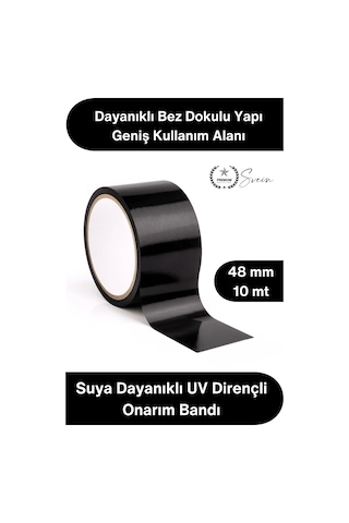 Tamirbandı Duct Tape Tamir Bandı Bez Siyah Güçlü Yapışkan Suya Dayanıklı Uv Dirençli Onarım İzolasy