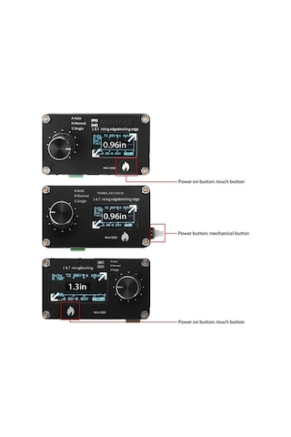 Trendooze Tek Osiloskop Osiloskop Örnekleme Oled Ölçüm Mini Metal Khz Kanallı İnç Hızı Ekran Düğme Dokunmatik Buton Basit Ayarı 250 0.96 Ba