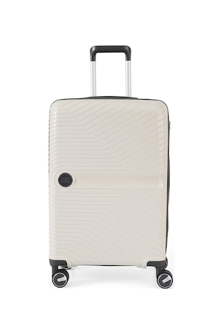 Ççs 5239 Polipropilen Orta Boy Valiz Beyaz-antrasit Beyaz - Antrasit