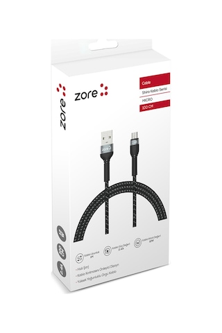 Ariatech Siyah Shira Serisi Micro Usb Kablo 1 Metre