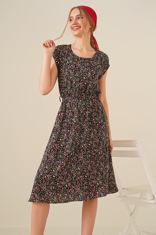 Gabria Kadın Gabria Desenli Elbise Siyah