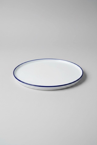 6'lı Toledo Pasta Tabağı 17cm Rim Lacivert Rinart Krem