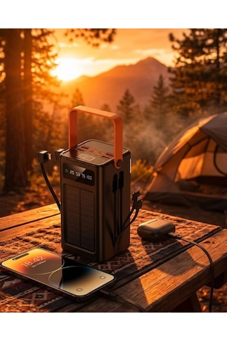 Mey Najmaddin Çok Amaçlı Solar Powerbank Yüksek Kapasiteli Taşınabilir Şarj Cihazı 80.000 Najmaddin