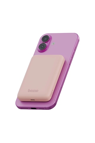 Energea X Bazic Gopower Snap 5k 3in1 5.000 Mah 20w Pd Kablolu Ve 15w Kablosuz Hızlı Şarj Magsafe Powerbank - Pembe Pembe