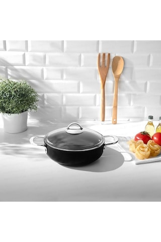 Nehir Titanium Siyah 26 Cm Karnıyarık Tencere