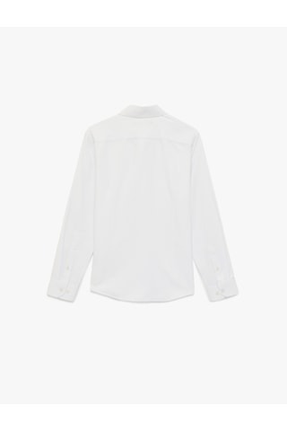 Koton Uzun Kollu Yarım İtalyan Yaka Slim Fit Gömlek Beyaz 6sam60100hw Beyaz
