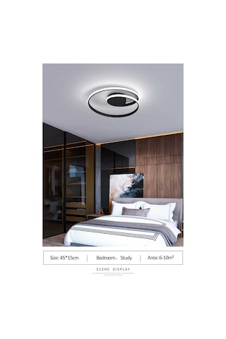 Karacam / Planfonyer Avize / 40 Cm / 3 Renkli / Antrasit Gövde / Antrasit