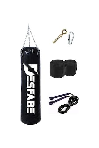 Desfabe BSS 70x25Cm Zincirli Kum Torba+Aparat+Bandaj+İp Siyah Desfabe BSS 70x25Cm Zincirli Kum Torba+Aparat+Bandaj+İp Siyah