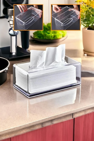 Clear Peçete Organizeri Peçetelik Şeffaf