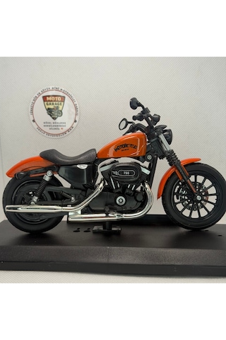 Harley Davidson Iron 883 Motorcycles Racing Turuncu Model Motosiklet 1:12 Ölçekli