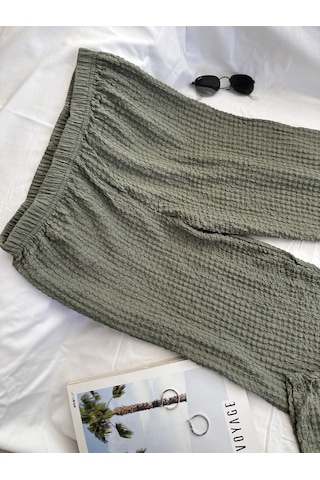Intive Cool Comfort Waffle Kumaş Pamuklu Nefes Alabilir Basic Yaz Haki