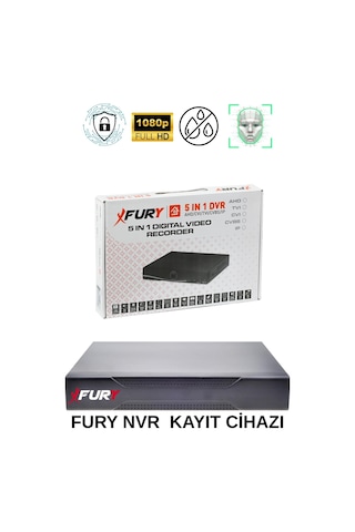 Fury 8 Li Ip Güvenlik Kamera Seti Sesli 4mp Gece Renkli Su Geçirmez 5515s 320gb