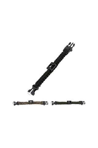 Moveevo Yeşil Askeri Kurtarma Bileklik - 3m Paracord, Çakmak Taşı, İshak Ve Şişe Açıcı İle Dış Mekan Malzemesi Koyu Yeşil