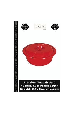 Premium Tezgah Üstü Hazırlık Kabı Pratik Leğen Kapaklı Orta Hamur Leğeni Çok Renkli