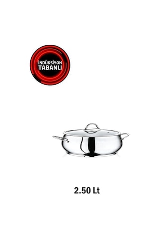 Safinox Bella Çelik 18x10 Cm 2.50 Lt Basık İndiksiyon Çelik Tencere - Gri
