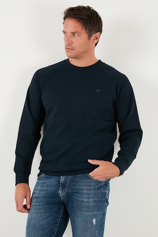 Buratti Streç Pamuklu Relaxed Fit Bisiklet Yaka Erkek Sweat 5901210 Lacivert