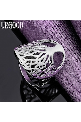 925 Ayar Gümüş Hayat Ağacı İçi Boş Yüzük Moda Takı 10