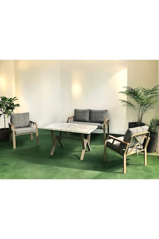 Tu Tienda Nergiz Model Bal Köpüğü Metal Renk- 2 1 1 Masa Bahçe Balkon Mobilyası,kayrak Gri K.kayrak Gri