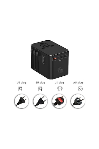 Evrensel Seyahat Şarj Adaptörü Fiş Priz Dönüştürücü Priz 45w /2xu