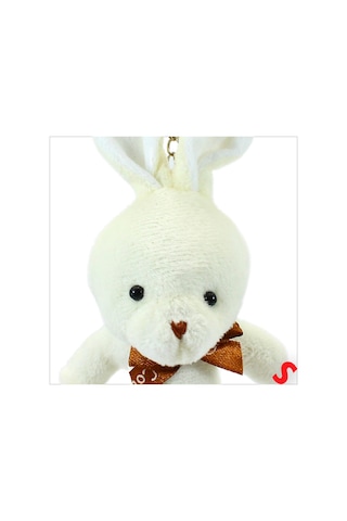 Pelüş Tavşan Anahtarlık, 15 Cm X 8 Cm - Krem