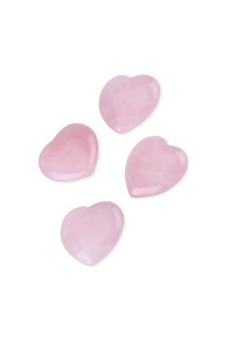 Shineyee 4 Adet Doğal Pembe Kuvars Kalp Şekli, 25x25x10mm, Polished Kaliteli, Romantik Hediye, Kristal Severler İçin