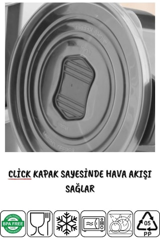 Nandy Home Mikrodalga Difrizde Kullanılabilen Saklama Kabı Seti Yuvarlak 12'Li Antrasit