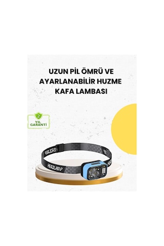 Ceylan Adam Üç Renkli Led Kafa Feneri 53 Mod Güç Göstergeli Type C Şarjlı Çok Renkli