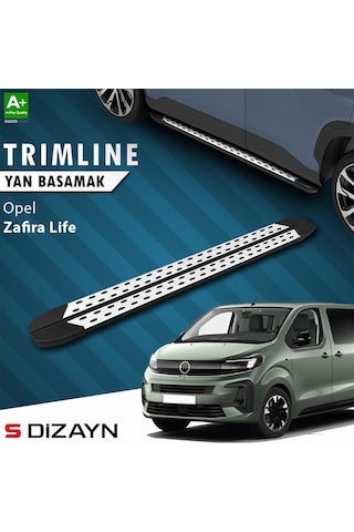S-dizayn Opel Zafira Life Uzun Şase Trimline Gri Yan Basamak 248 Cm 2020 Üzeri