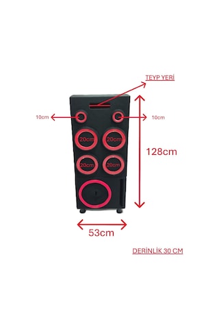 Kayseri Pandizot Müzik Kutusu&dolabı Bas Kabin+4x20cm,2x10cm Ve Teyp Yeri Boş Hoparlörsüz