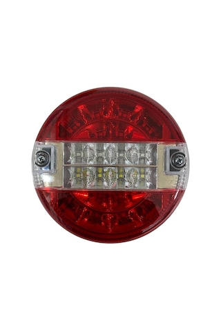 12v Stop Lambası Yuvarlak Ledli 3 Fonksiyonlu Kırmızı-beyaz 140 60 Mm