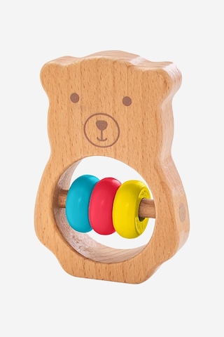 Bimbly Ahşap Montessori Çıngırak Diş Kaşıyıcı, Duyusal ve Motor Gelişim Oyuncağı 6 Ay+ Eğitici Oyuncaklar