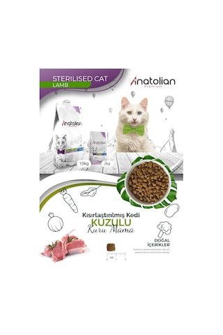 Anatolian Premium Sterilised Kuzulu Kısırlaştırılmış Yetişkin Kedi Maması 2 x 2 KG